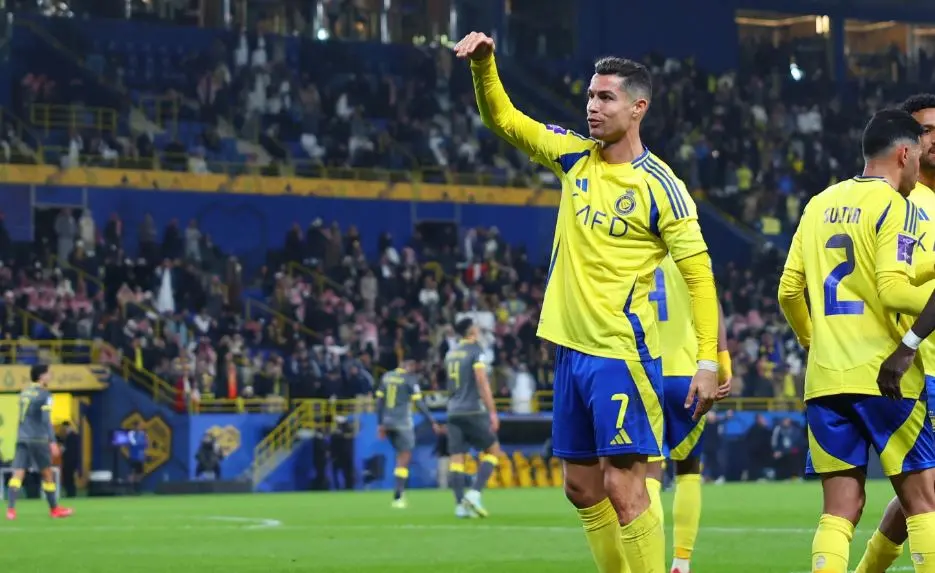 Ronaldo with his new goal celebration