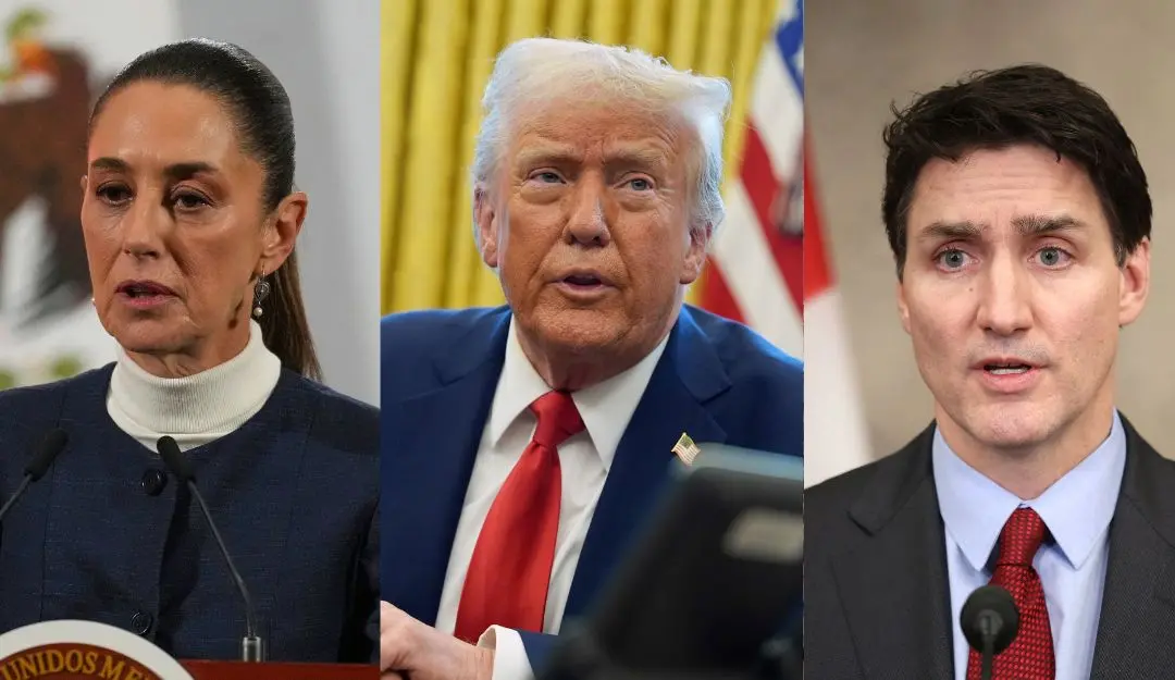 Mexican President Claudia Sheinbaum, US President Donald Trump, Canadian Prime Minister Justin Trudeau | Photos: AP, AP, AFP