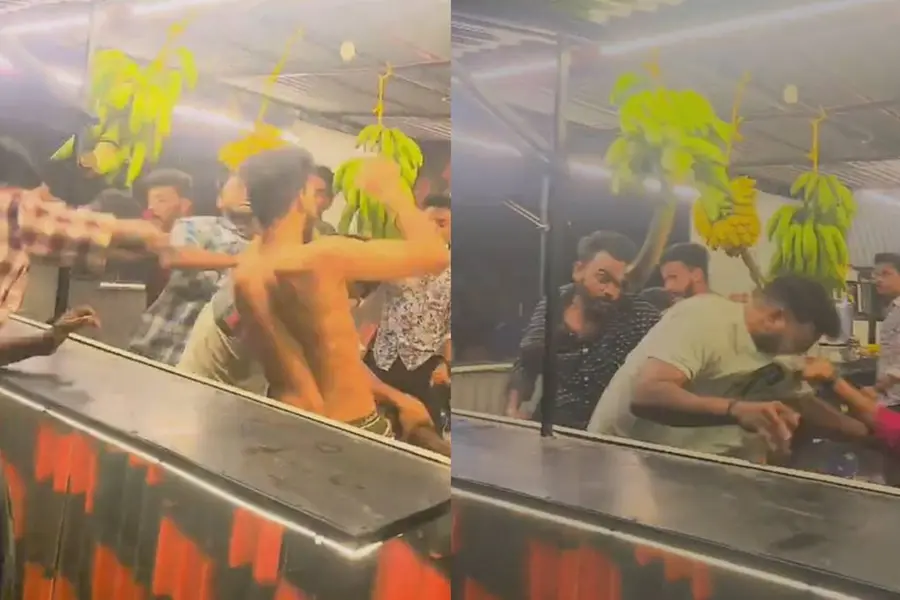 CPM and BJP workers clashed inside wayside eatery in Adoor, causing severe damage