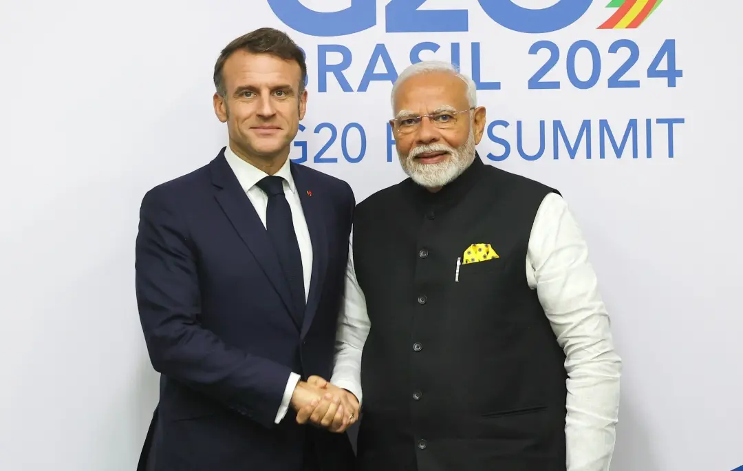 PM Modi during a bilateral meeting with French President Emmanuel Macron on the sidelines of the G20 Summit | File Photo: PTI
