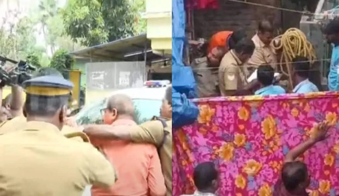 Astrologer being taken to custody, crime scene
