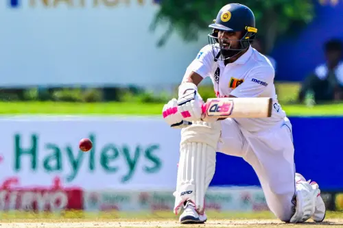Sri Lanka's Dinesh Chandimal plays a shot during the third day of the first Test cricket match between Sri Lanka and Australia at the Galle International Cricket Stadium in Galle on January 31, 2025. | Photo: AFP