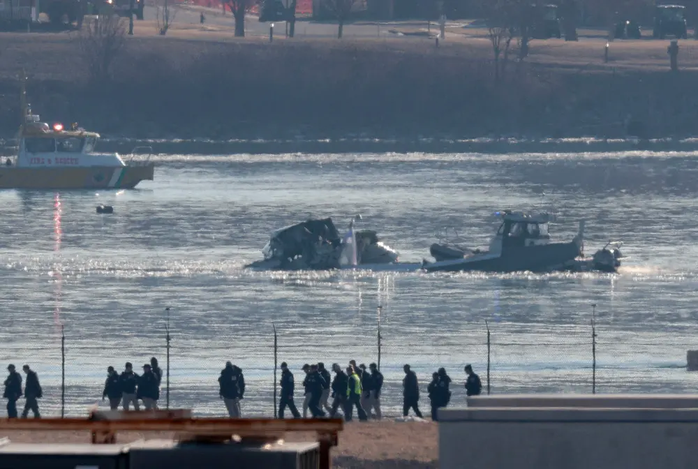 Crash site of the American Airlines plane on the Potomac River | Photo: AFP