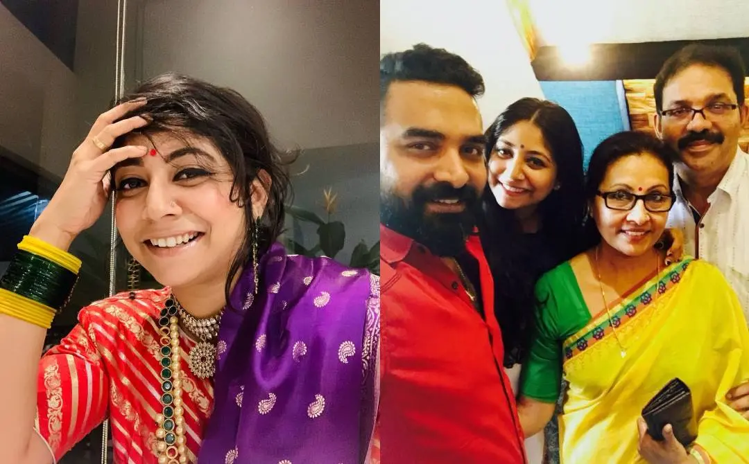 From (L) Abhaya; Abhaya with Gopi Sundar's family, his mother Livi can be seen in the centre of the photograph | Photo: Instagram
