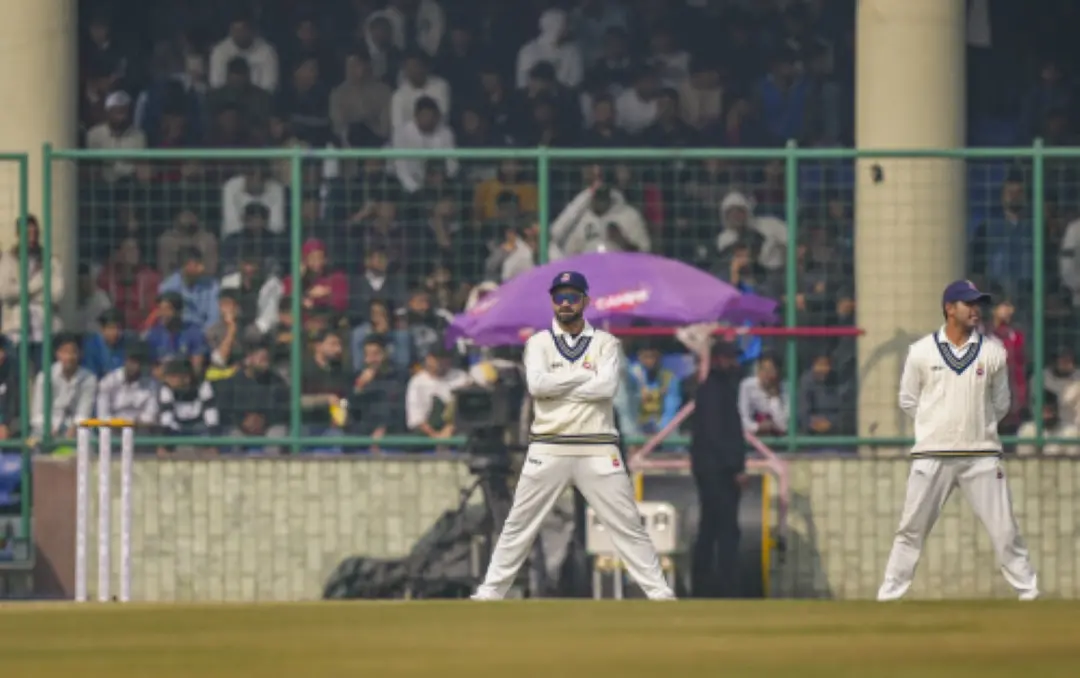 Virat Kohli on the first day of a Ranji trophy cricket match between Delhi and Railways, at the Arun Jaitley Stadium, in New Delhi. | Photo: PTI
