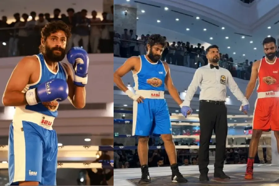 Actor Antony Varghese delivers 'hard punch' in epic boxing match with Achu Baby John | WATCH