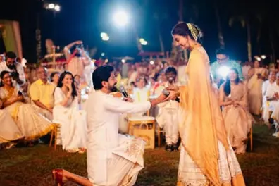 Keerthy Suresh shares stunning pics from wedding party with hubby Antony Thattil