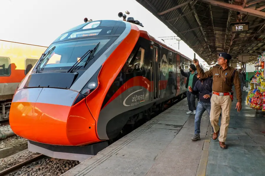 Specially designed Vande Bharat train for Kashmir arrives in Jammu