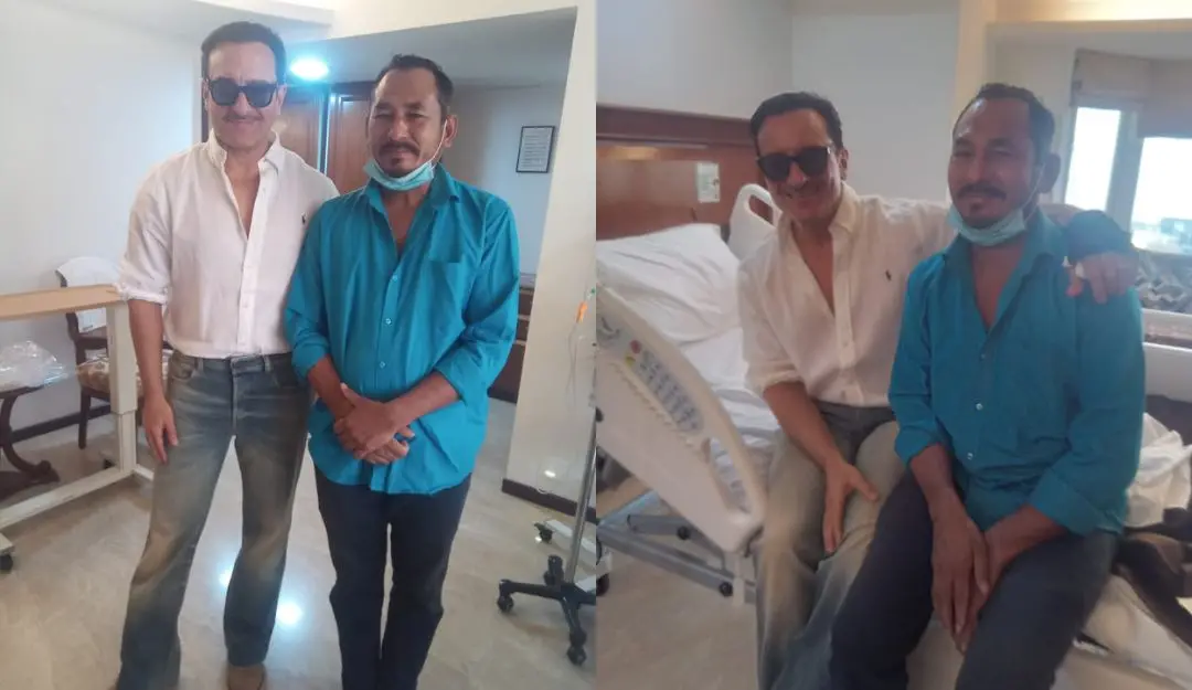 Saif Ali Khan with auto-rickshaw driver Bhajan Singh Rana