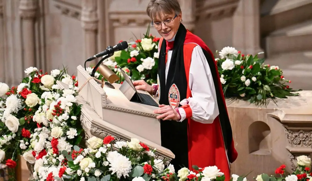 Rt. Rev. Mariann Edgar Budde speaks during the National Prayer Service at the Washington National Cathedral (Photo: AP)
