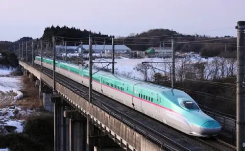 E5 Series Shinkansen (Japan's Bullet Train), which will be modified for use as rolling stock of the Mumbai-Ahmedabad High-Speed Rail project | ANI Photo