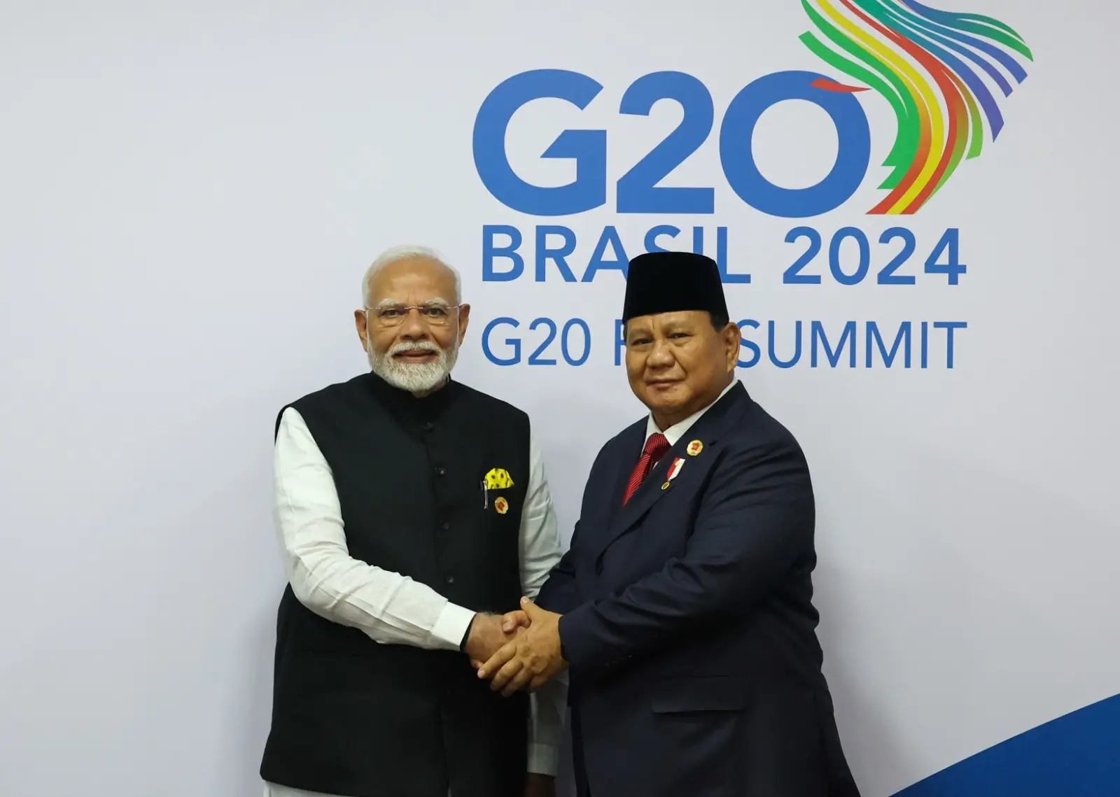Narendra Modi and Prabowo Subianto during the G20 Summit in Brazil
