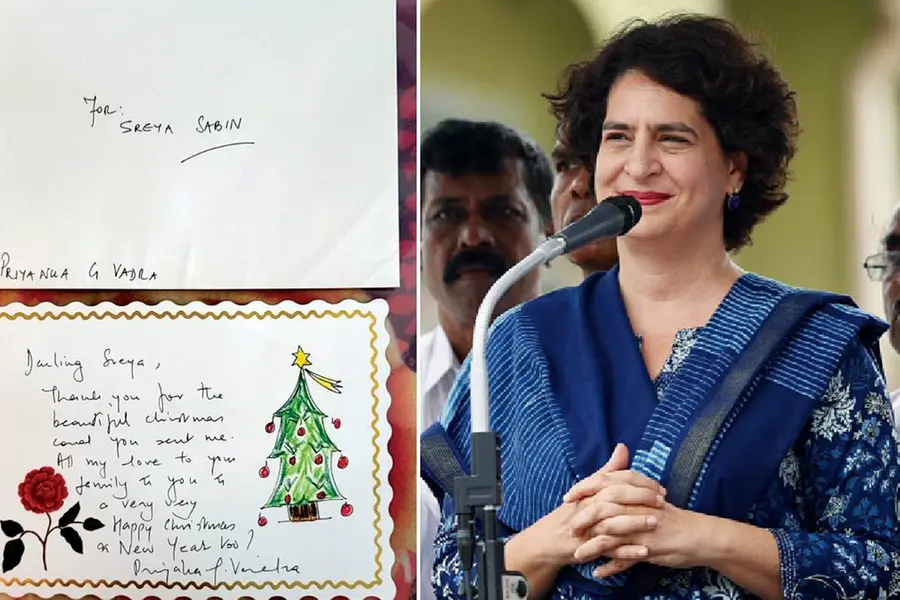 Priyanka Gandhi sends handwritten reply to little girl’s Christmas, New Year greetings