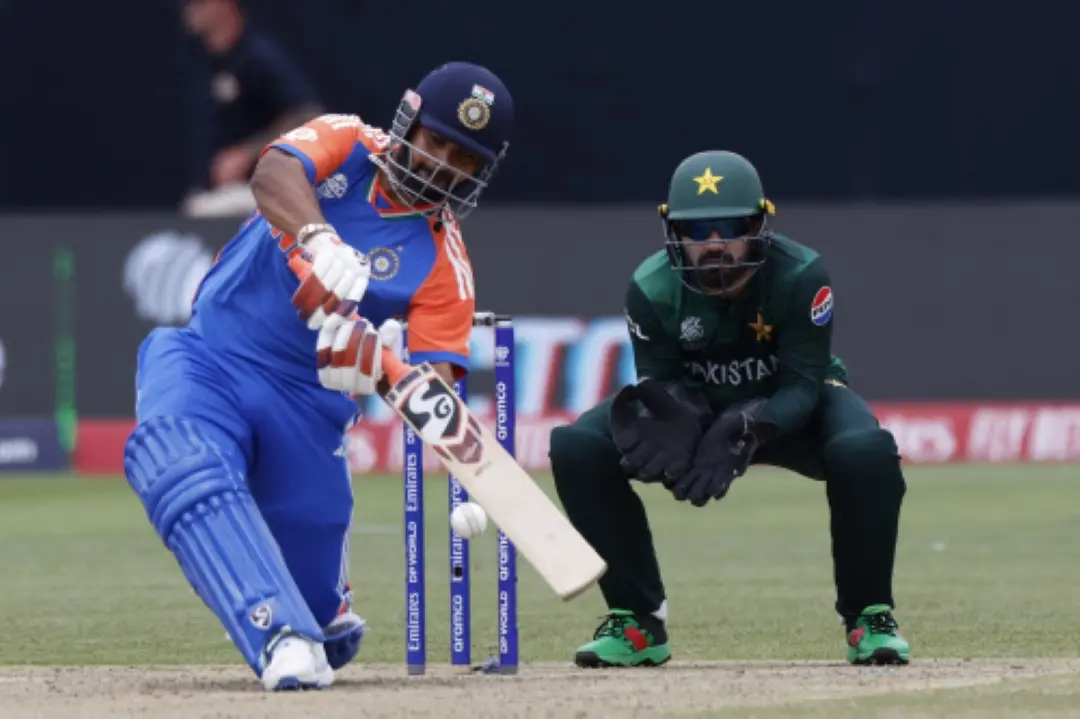 Pakistan's Haris Rauf, center without cap, celebrates with teammates the dismissal of India's Jasprit Bumrah during the ICC Men's T20 World Cup cricket match between India and Pakistan at the Nassau County International Cricket Stadium in Westbury, New York. | File Photo: AP