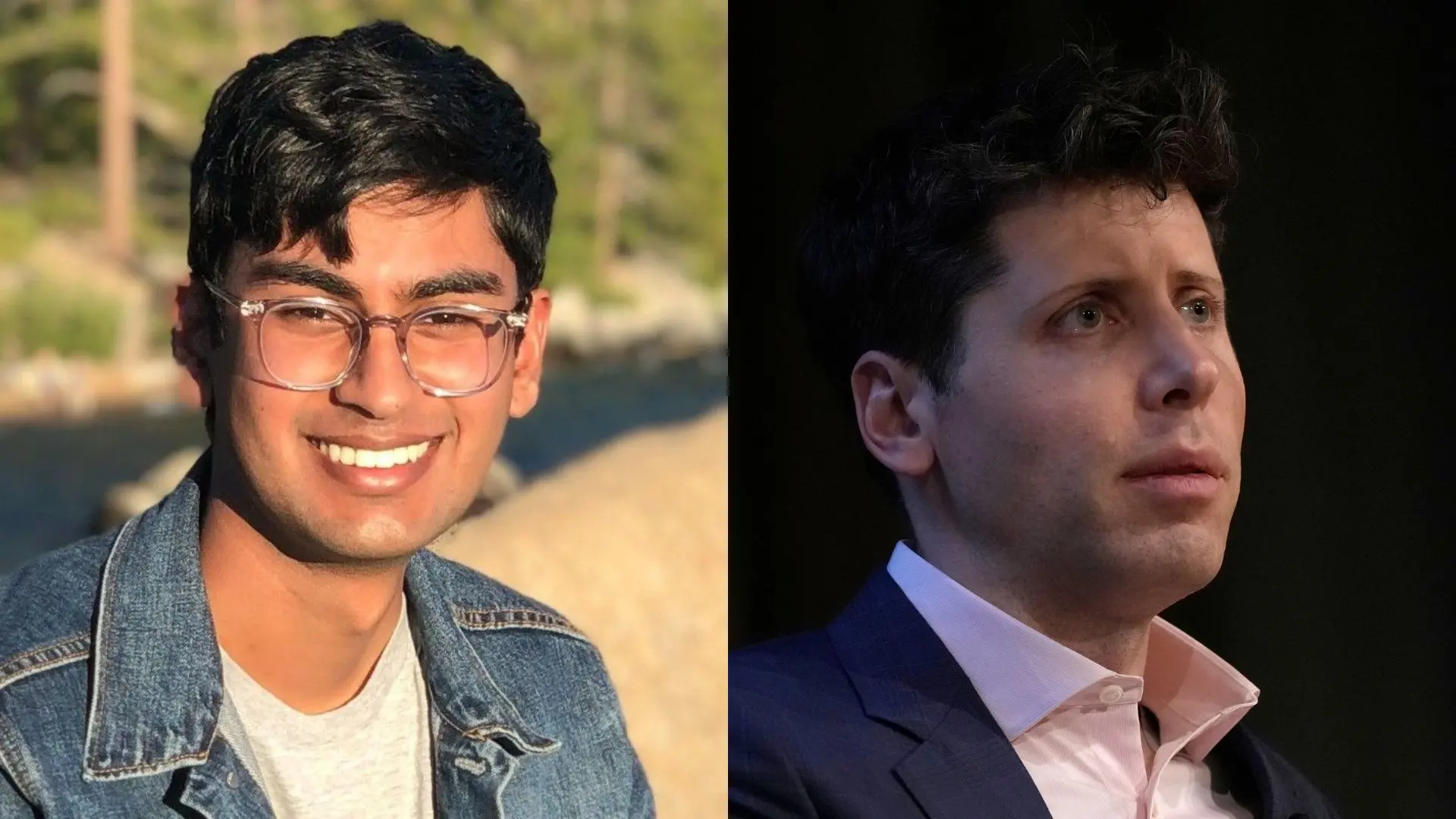 Suchir Balaji (L) and Sam Altman (R)