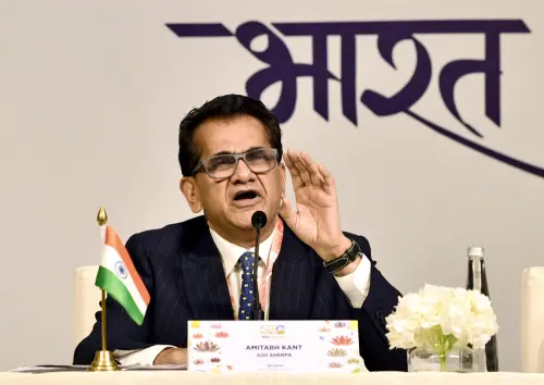 New Delhi, Sept 09 (ANI): G20 Sherpa Amitabh Kant addresses the media during a press conference on G20 Leaders' Summit, at International Media Centre in New Delhi on Saturday. (ANI Photo/Jitender Gupta)