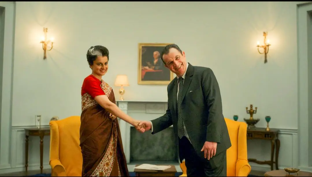 Kangana Ranaut as former PM Indira Gandhi in a still from the upcoming film 'Emergency'