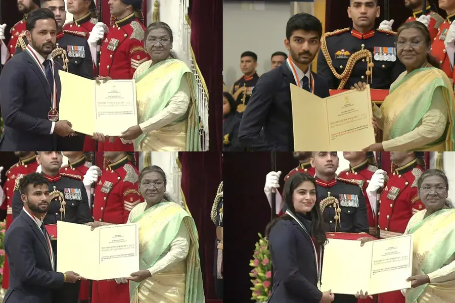 Gukesh, Manu Bhaker, Harmanpreet Singh, Praveen Kumar honoured with Major Dhyan Chand Khel Ratna