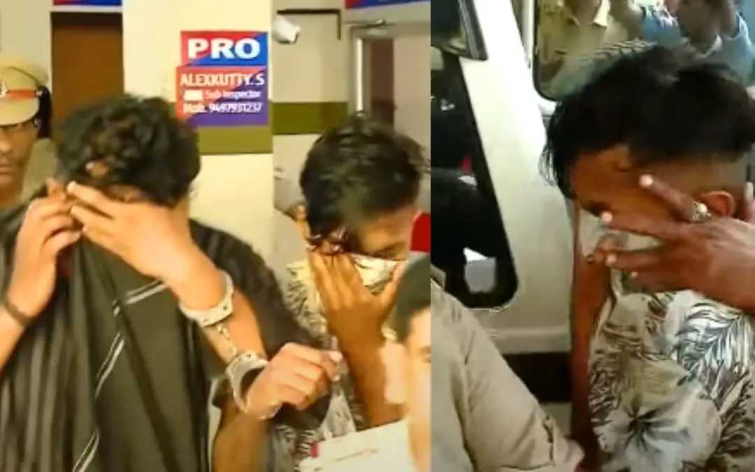 Individuals taken into custody | Photo: Screen grab/ Mathrubhumi News