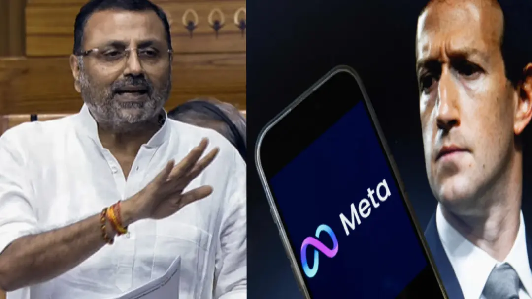 From (L) Nishikant Dubey and Mark Zuckerberg | Photos: Agencies