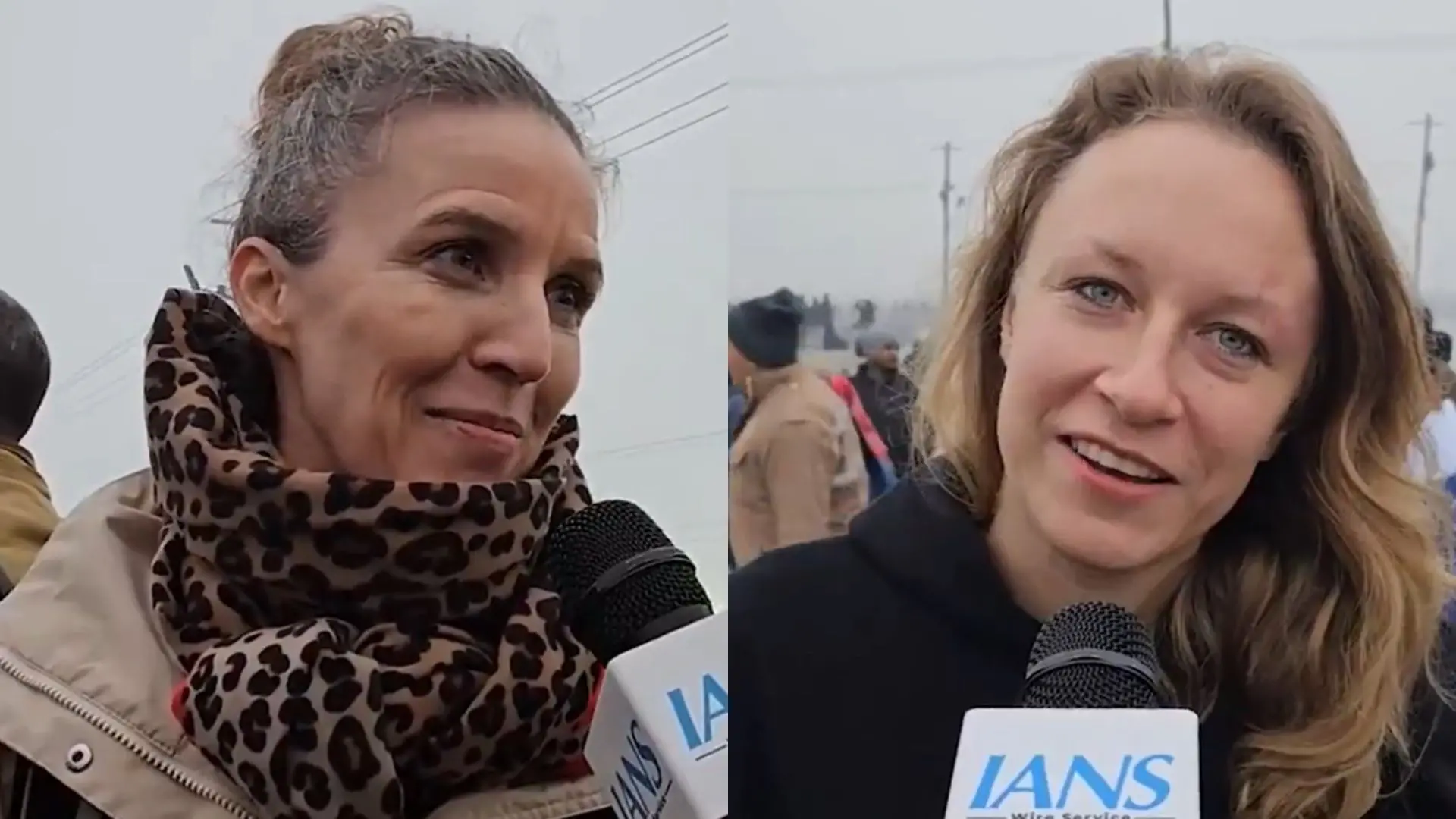 Foreign tourists at Mahakumbh Mela 2025 | Photo: Screengrab of X / IANS