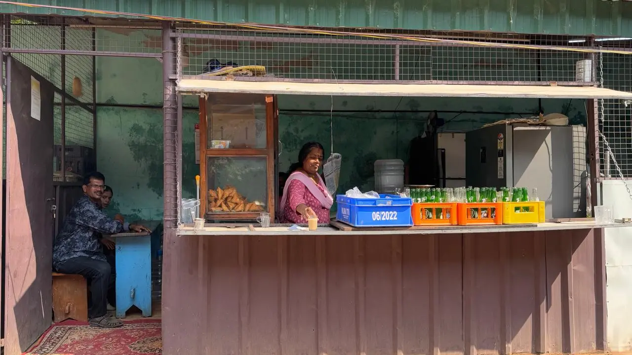 Sivan and his wife Vinu's tea stall in Thycaud, Thiruvananthapuram