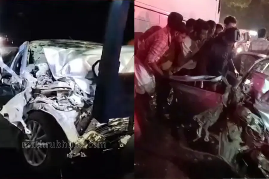 കൊല്ലത്ത് കാറും ടൂറിസ്റ്റ് ബസും കൂട്ടിയിടിച്ച് രണ്ടുമരണം, ഒരാൾ ഗുരുതരാവസ്ഥയിൽ
