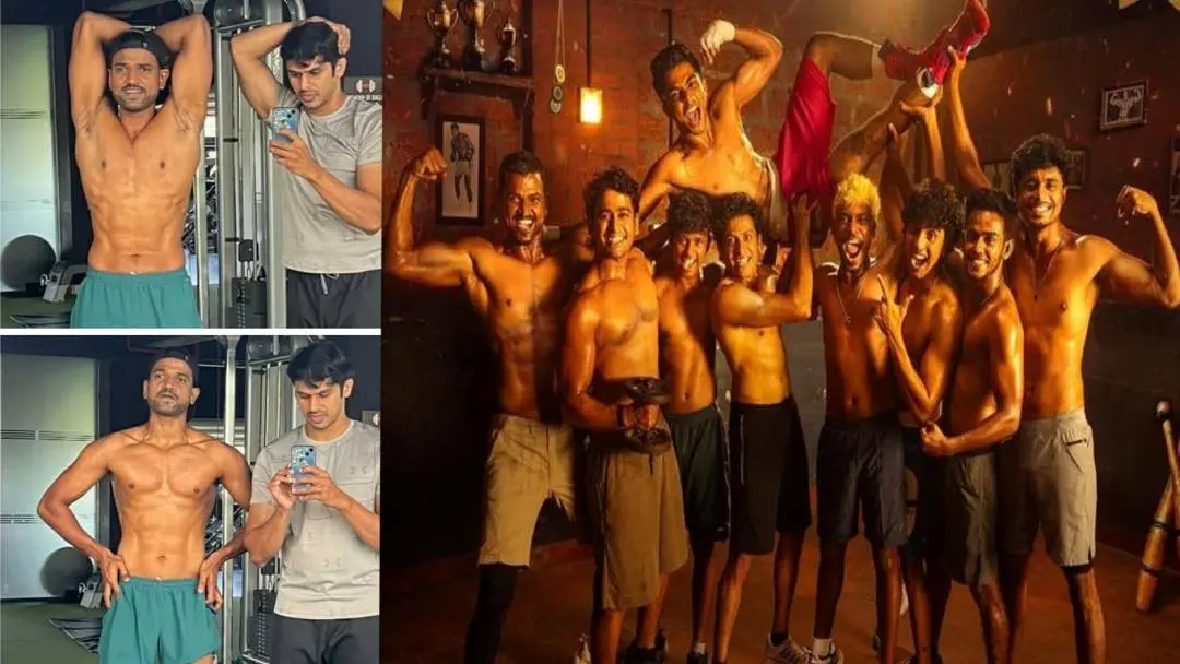 From (L) Lukman's transformation, poster of  'Alappuzha Gymkhana'. | Photos: Arranged/MBI