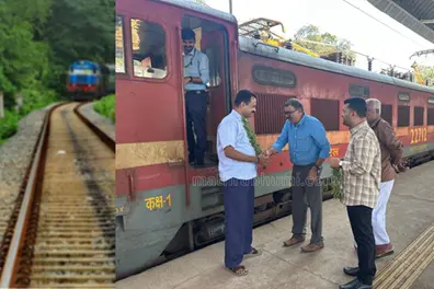 Kerala's Nilambur–Shoranur railway line welcomes its first electric train
