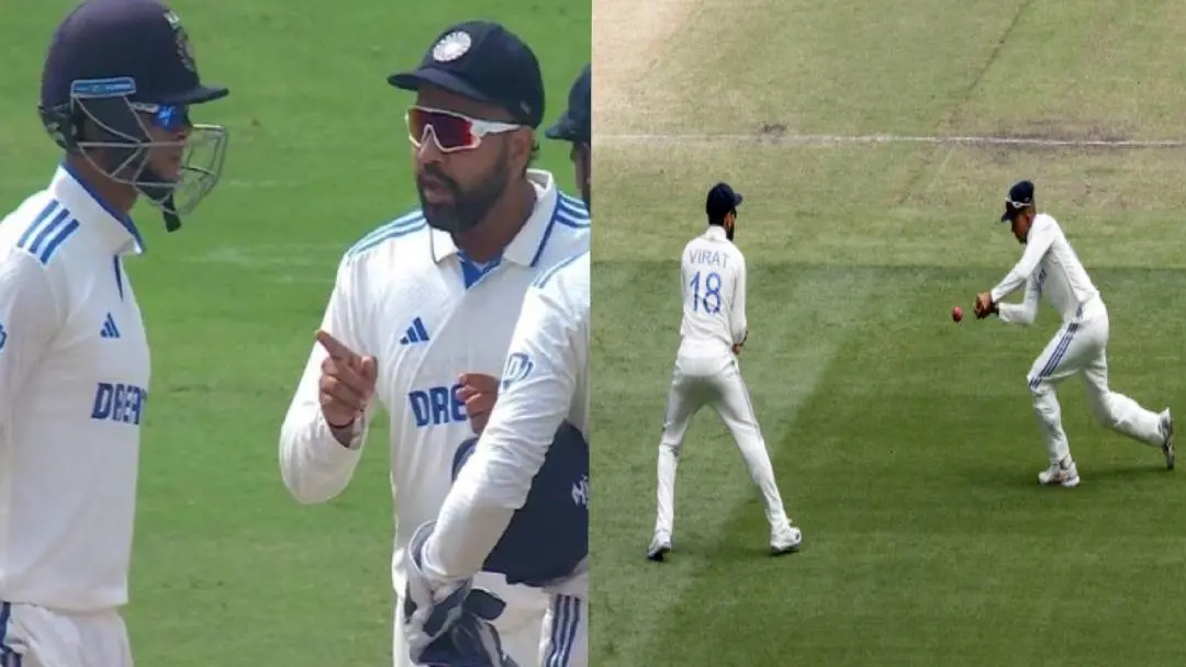 From (L) Rohit getting furious at Jaiswal; Youngster dropping a catch | Photo: X/LokeshVirat18K, AFP