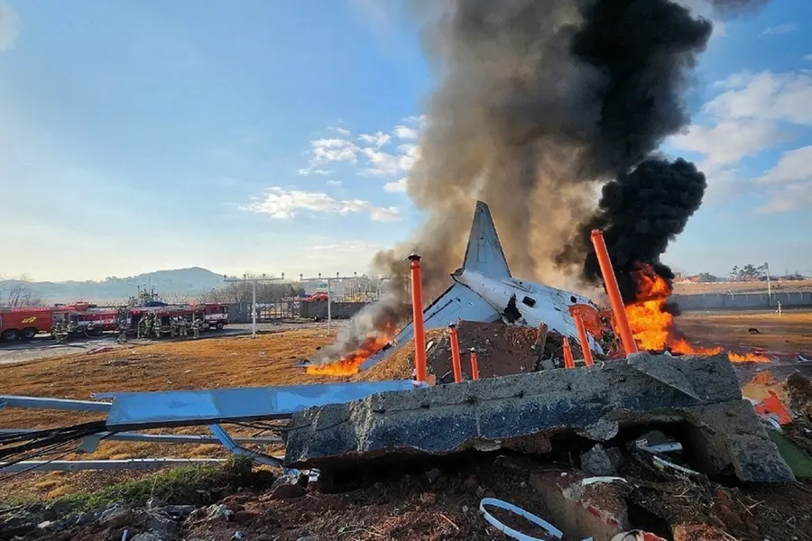 28 killed after plane with 121 on board catches fire at Muan airport in South Korea | VIDEO