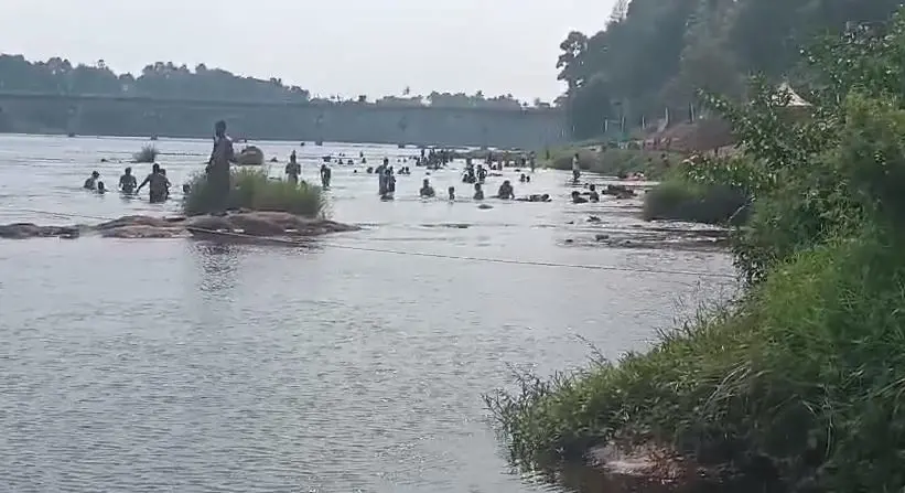 Pilgrims taking bath in a river in Malayattoor | Photo: Special Arrangement