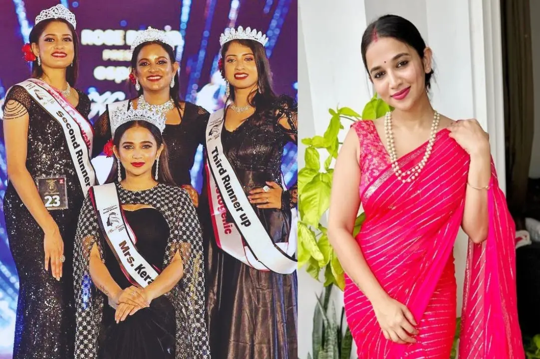 Mrs Kerala 2024 title winner Annam John Paul (sitting in the centre in the group photo) | Photo: @annam_jon
