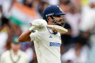 Nitish on fire! Youngster wields the willow and brings out Pushpa swagger as he celebrates his fifty