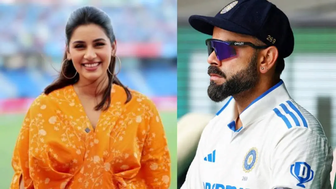 From (L) Sanjana Ganesan, Virat Kohli | Photos: X/Agencies