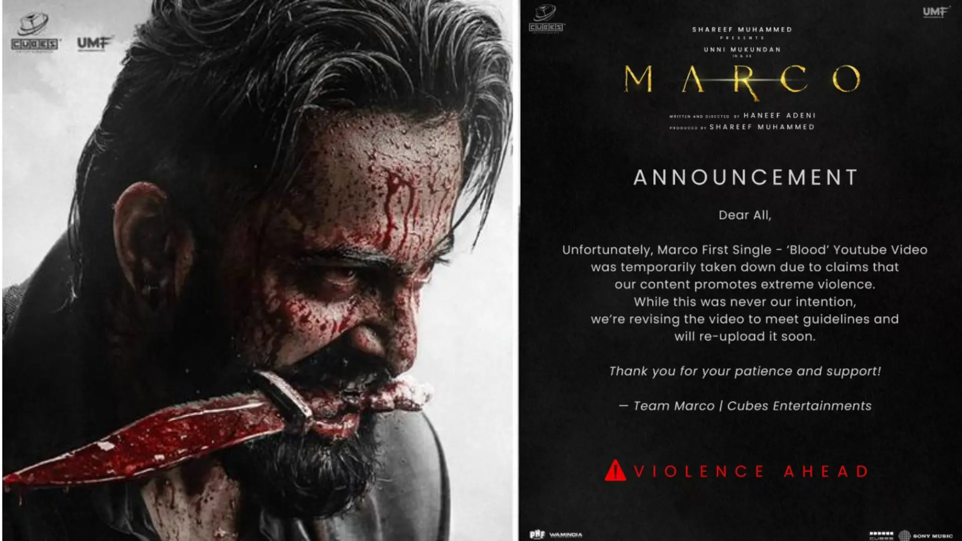 Marco poster, 'Blood' song taken down by YouTube