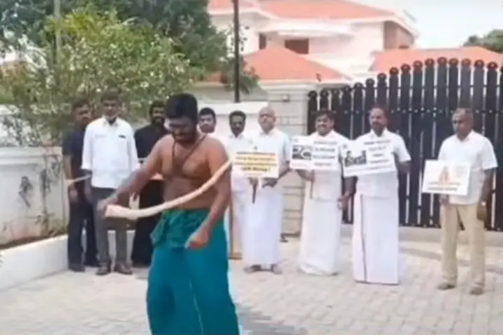 TN BJP chief Annamalai whips himself in protest against DMK govt