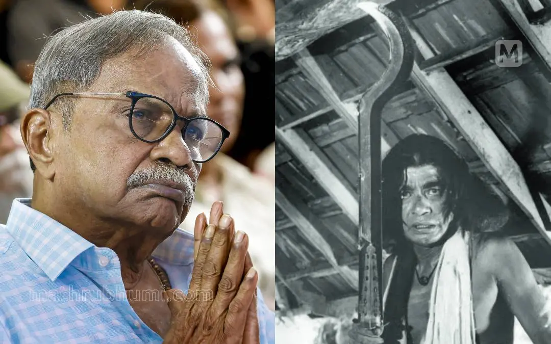 MT Vasudevan Nair and P.J. Antony in a scene from the film Nirmalyam | Photo: Mathrubhumi