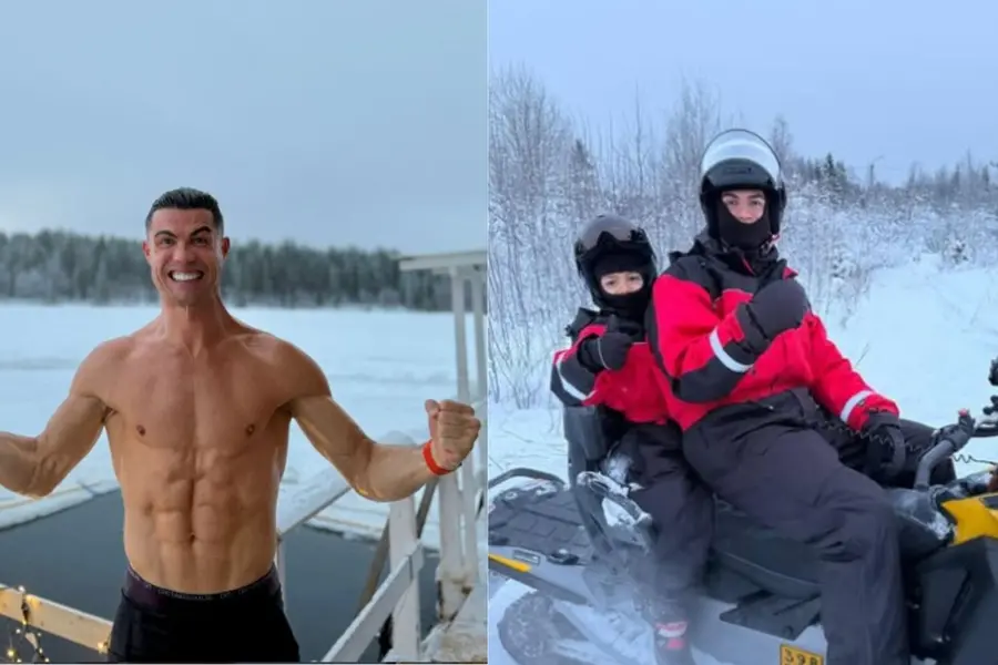 Cristiano Ronaldo spends Christmas in Lapland with family: 'It’s just a little cold' | WATCH