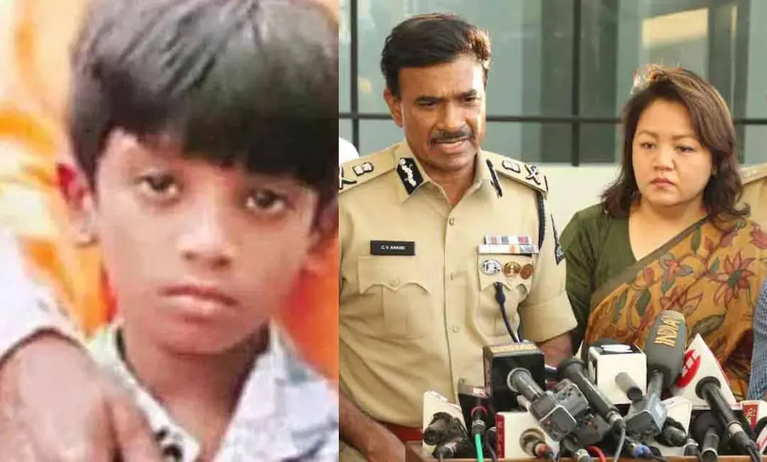 Sritej, Hyderabad City Police Commissioner CV Anand