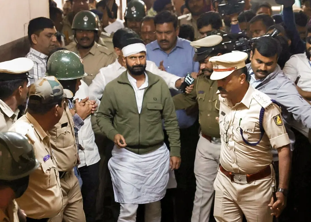 BJP leader C. T. Ravi, arrested over his controversial remarks towards Karnataka Minister Lakshmi Hebbalkar, being produced in a court in Belagavi | Photo: PTI