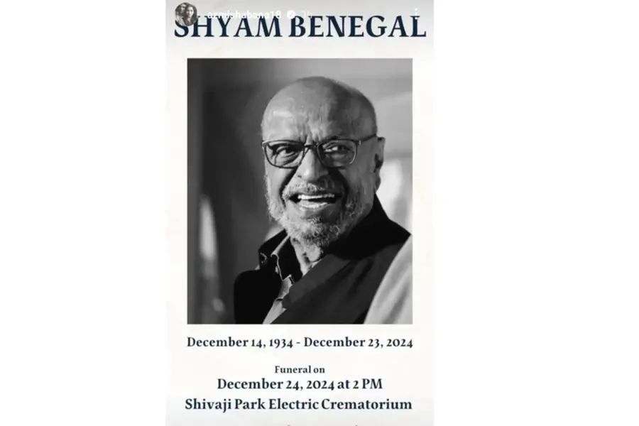 Legendary filmmaker Shyam Benegal's last rites @ 2 pm today