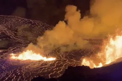 Hawaii's Kilauea volcano erupts, spewing columns of lava