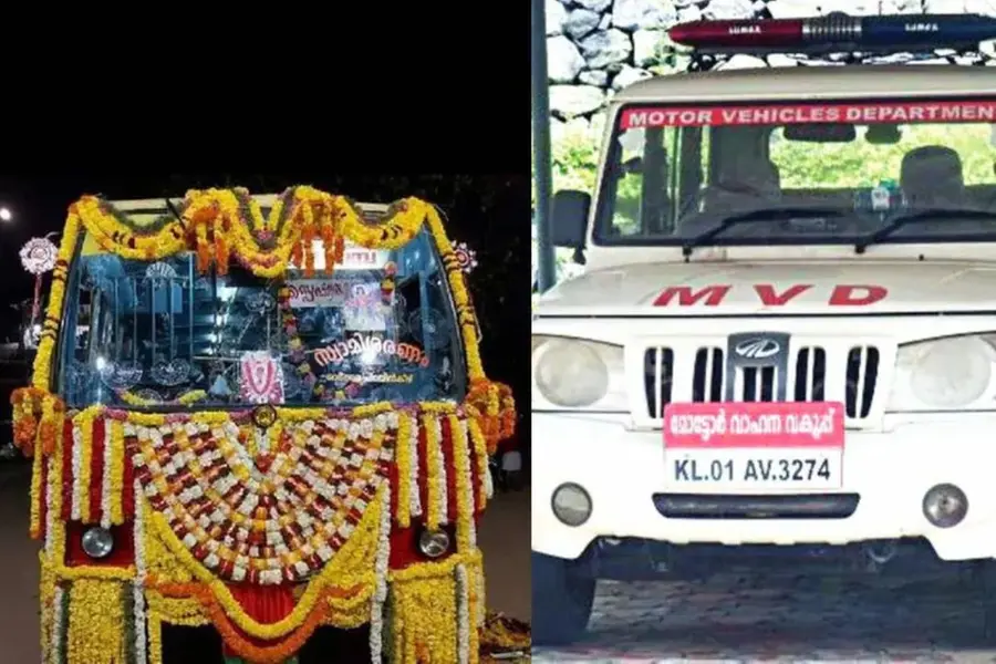 Why does Kerala MVD oppose hanging decorations, flowers and loud music in Sabarimala-bound vehicles?