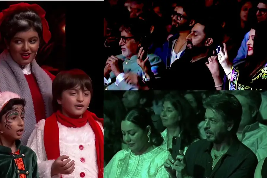 Shah Rukh Khan, Abhishek Bachchan, Aishwarya Rai attend kids' Christmas performance together | WATCH