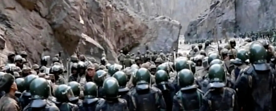 In this image taken from video footage run Feb. 19, 2021 by China's CCTV via AP Video, Indian and Chinese troops face off in the Galwan Valley on the disputed border between China and India, June 15, 2020. | Source: AP