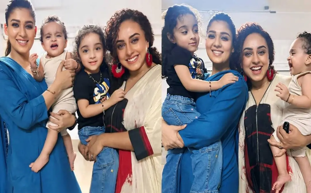 Nayanthara with Pearle Maaney and her kids | Photo: instagram.com/pearlemaany