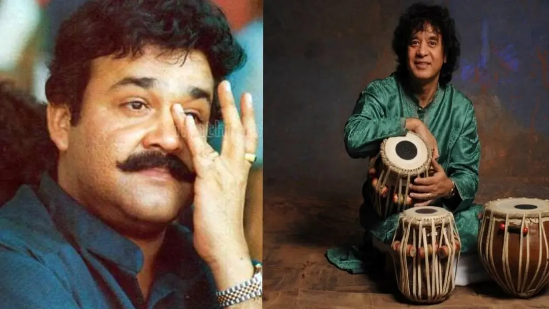 From (L) Mohanlal, Zakir Hussain | Photo: MBI Archives/X