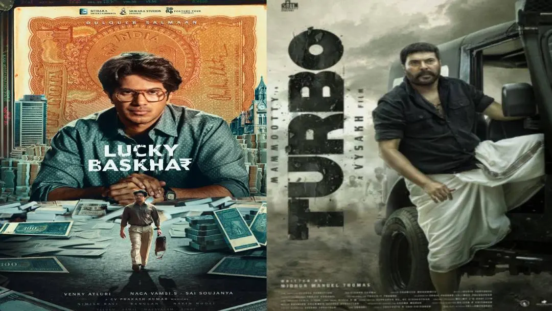 From (L) Posters of Lucky Baskhar and Turbo. Photos: Instagram