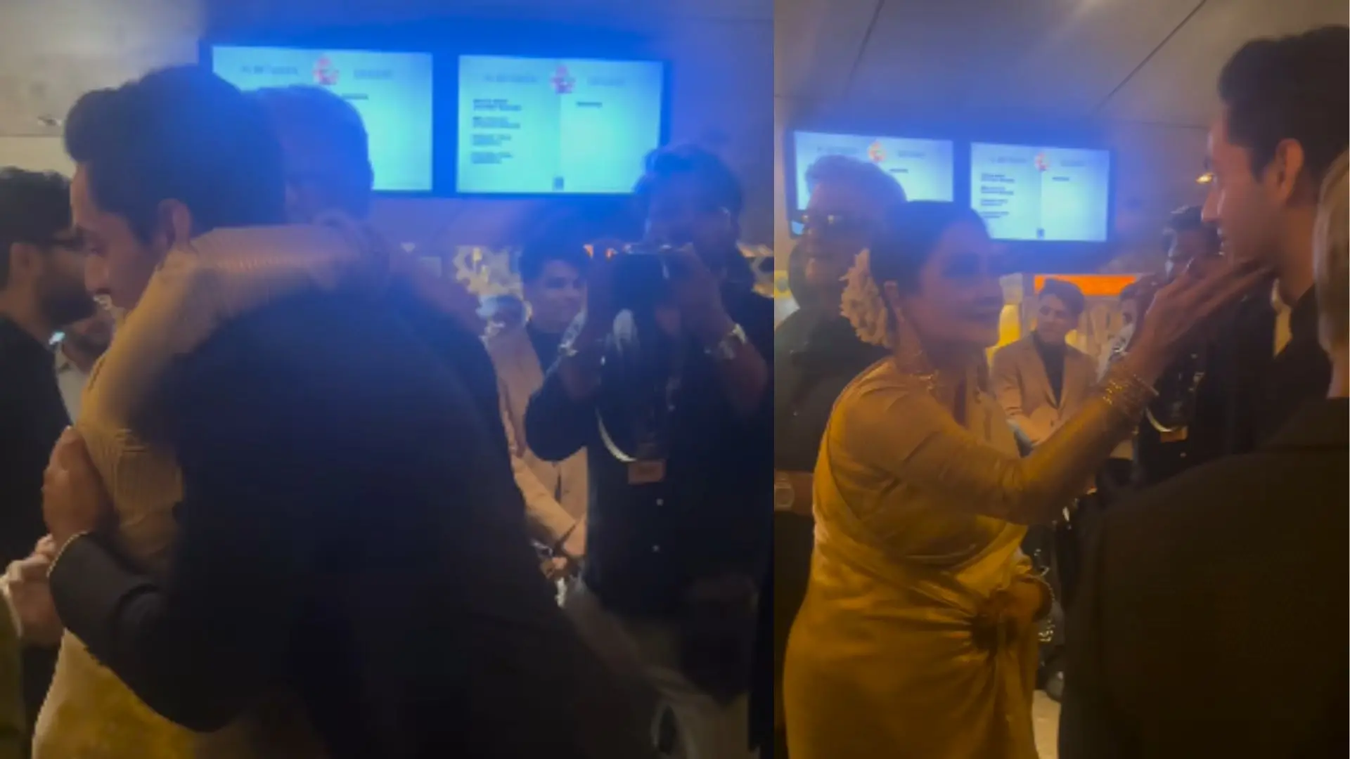 Rekha hugs Agastya Nanda at Raj Kapoor Centenary